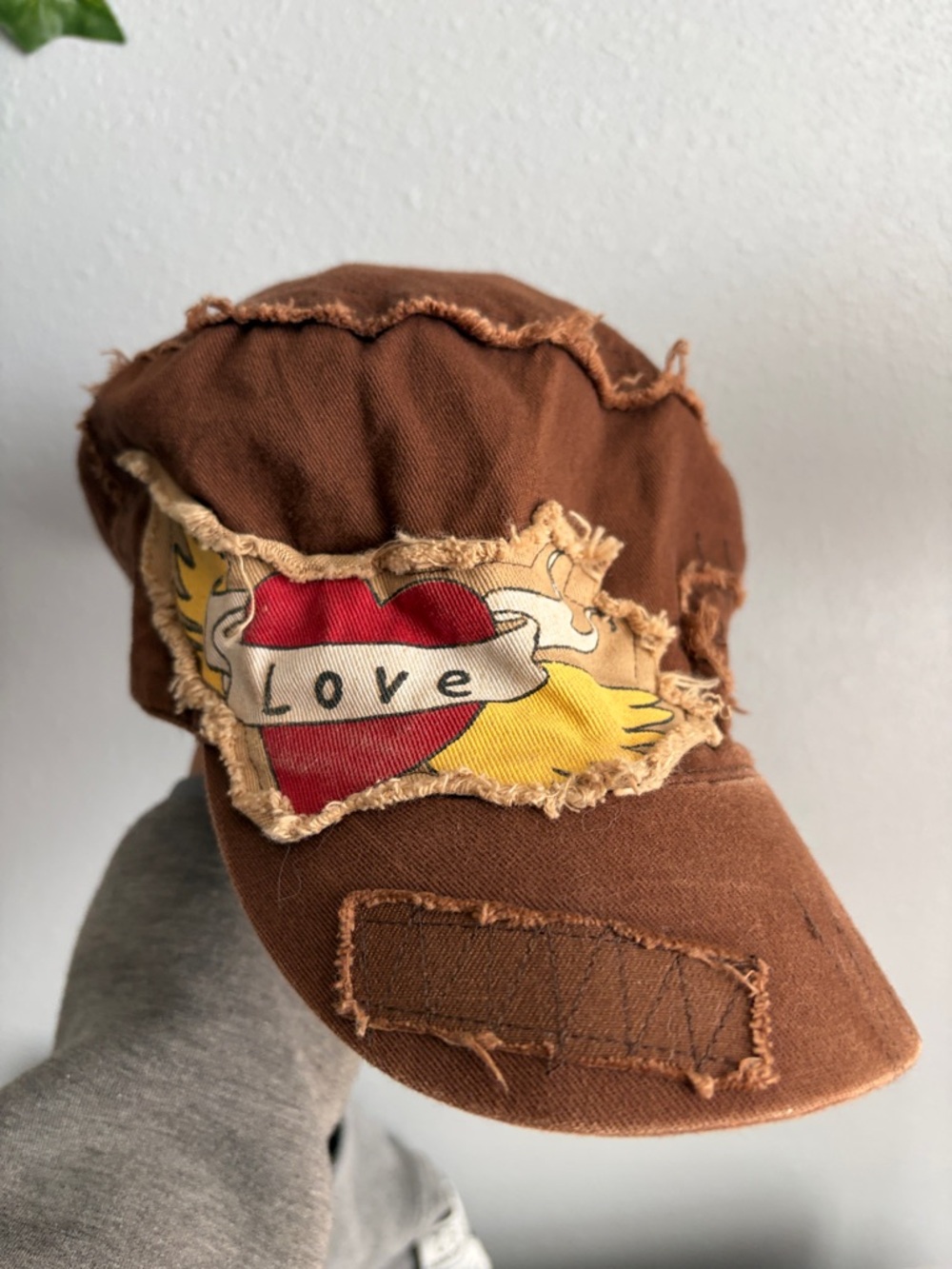 Brown Love Patch Y2K Cap